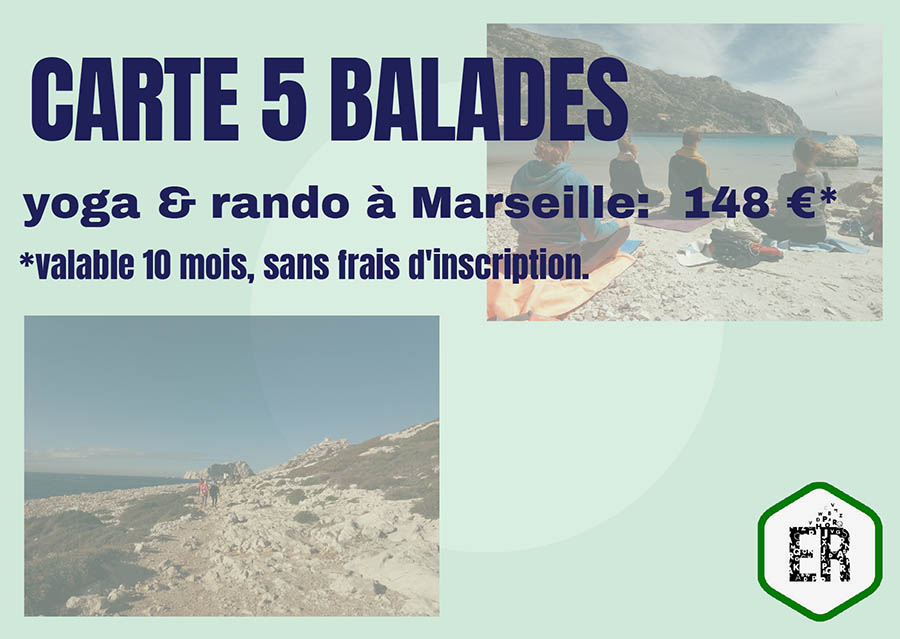 Carte abonnement-5 balades-yoga rando-Marseille-ReiseTrip Tours-Provence