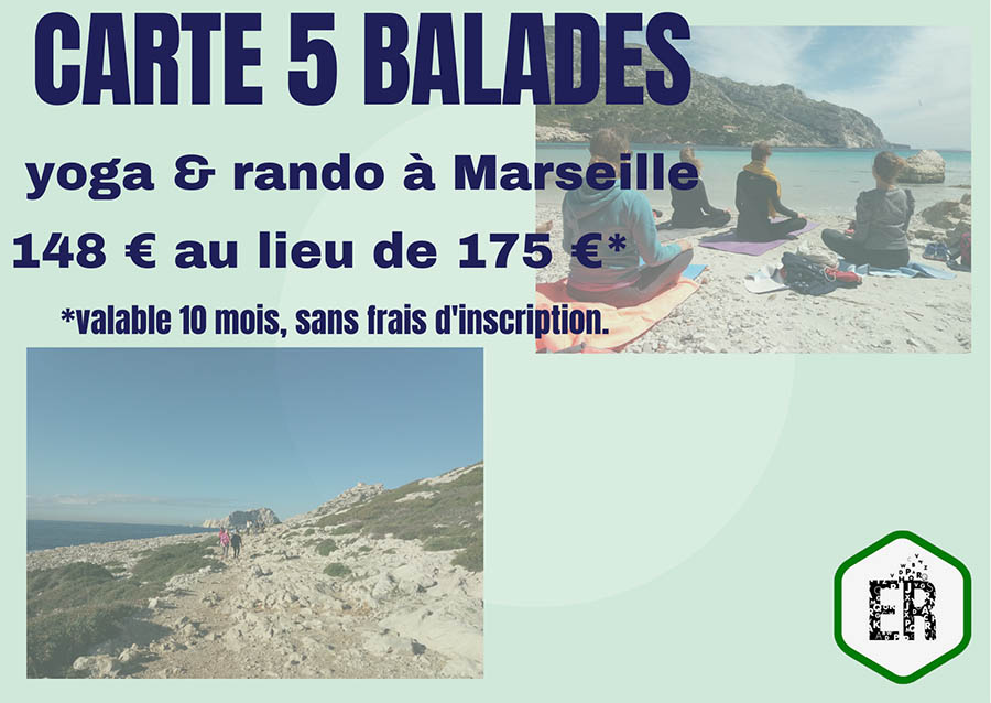 Carte abonnement 5 balades Yoga et Rando-Marseille-Reise Trip Tours