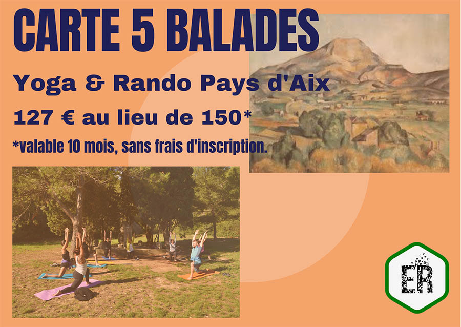 Carte abonnement 5 balades Yoga et Rando-Pays Aix-Reise Trip Tours