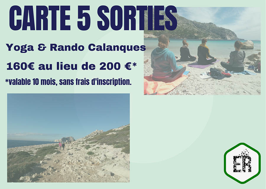 Carte Avantage 5 sorties Yoga et Rando-Calanques-Reise Trip Tours