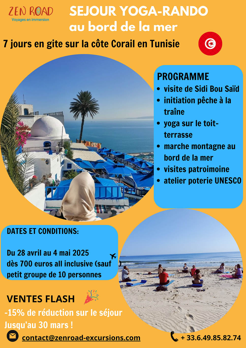Retraite yoga rando-Côte Corail-Tunisie-Zen Road
